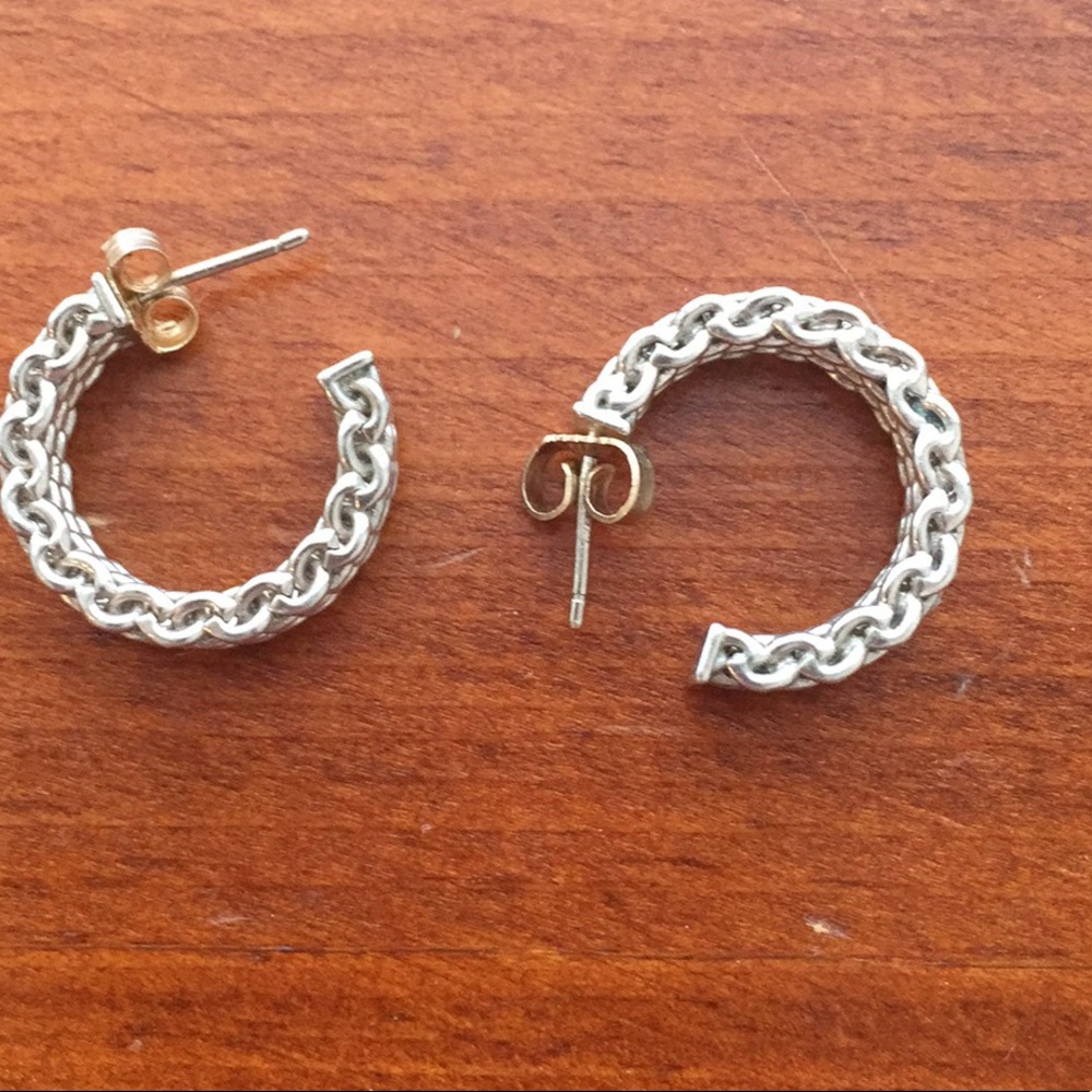 Authentic Tiffany & Co woven hoop earrings